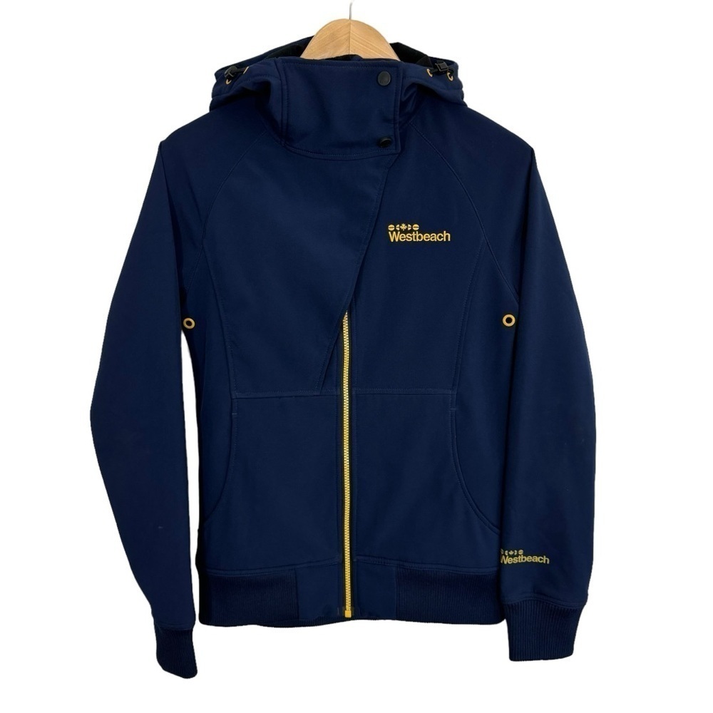 Westbeach Fall Rain Jacket Womens XS Navy Blue Raincoat Casual Warm Hooded EUC